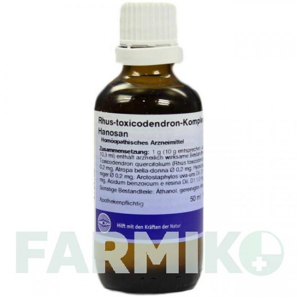 РУС ТОКСИКОДЕНДРОН (RHUS TOXICODENDRON) жидкость 50 мл - Гомеопатия HANOSAN
