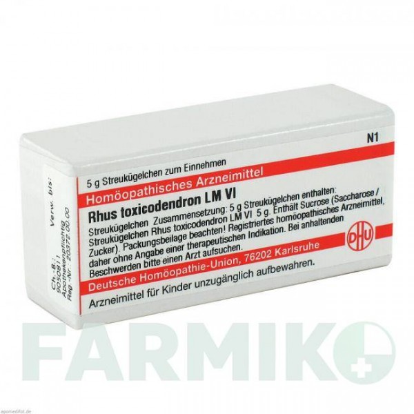 РУС ТОКСИКОДЕНДРОН (RHUS TOXICODENDRON) LM VI глобули 5 г - Гомеопатія DHU