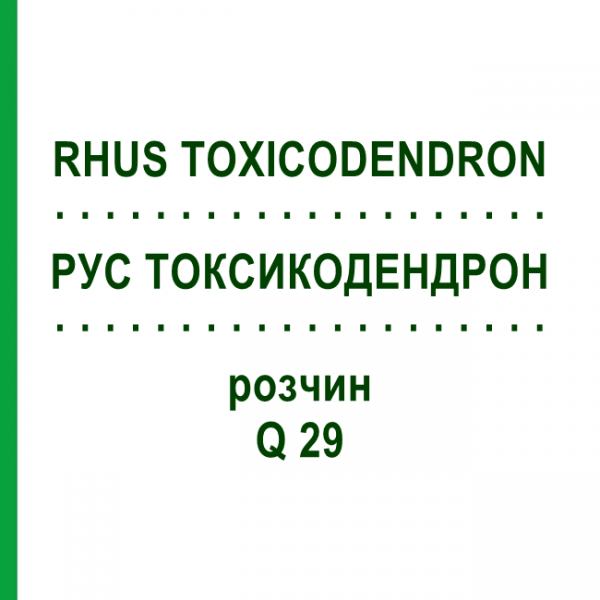 РУС ТОКСИКОДЕНДРОН (RHUS TOXICODENDRON) Q 29 розчин 15 мл - Гомеопатія GUDJONS