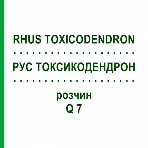 РУС ТОКСИКОДЕНДРОН (RHUS TOXICODENDRON) Q 7 раствор 15 мл - Гомеопатия GUDJONS