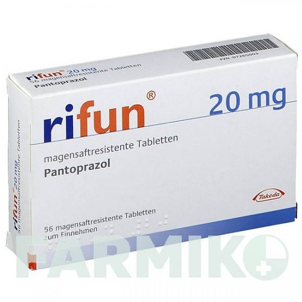 РИФУН (RIFUN) 20 мг таблетки 56 шт - Пантопразол TAKEDA