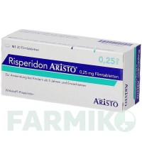РИСПЕРИДОН (RISPERIDON) 0,25 мг таблетки 20 шт - Рисперидон ARISTO PHARMA