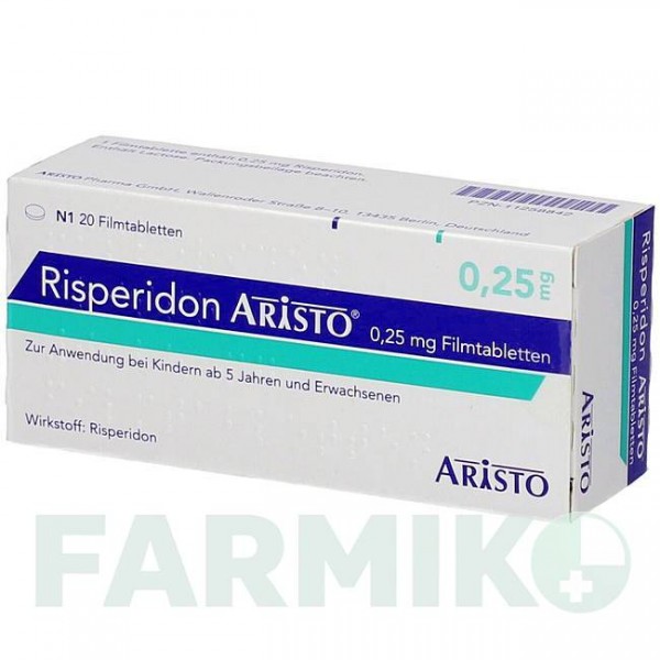 РИСПЕРИДОН (RISPERIDON) 0,25 мг таблетки 20 шт - Рисперидон ARISTO PHARMA