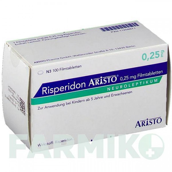 РИСПЕРИДОН (RISPERIDON) 0,25 мг таблетки 100 шт - Рисперидон ARISTO PHARMA