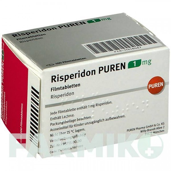 РИСПЕРИДОН (RISPERIDON) 1 мг таблетки 100 шт - Рисперидон PUREN PHARMA