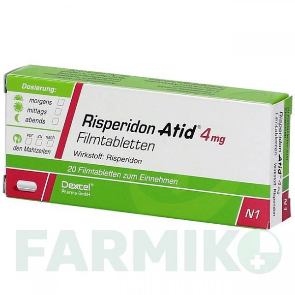 РИСПЕРИДОН (RISPERIDON) 4 мг таблетки 20 шт - Рисперидон DEXCEL PHARMA