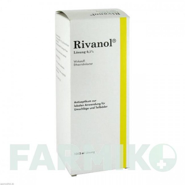 РИВАНОЛ (RIVANOL) 0,1% раствор 1000 мл - Этакридин лактат DERMAPHARM