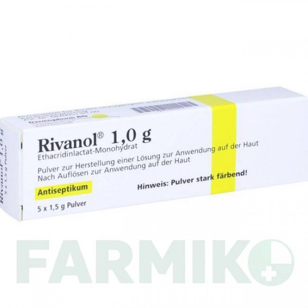 РИВАНОЛ (RIVANOL) 1,0 г порошок 5 шт - Этакридин лактат DERMAPHARM