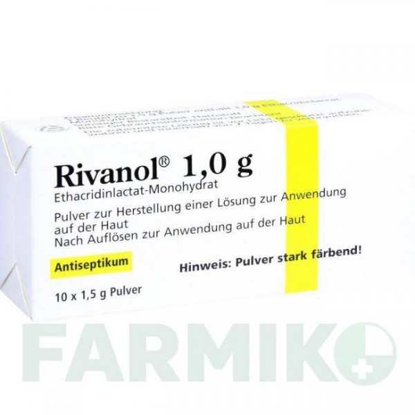 РІВАНОЛ (RIVANOL) 1,0 г порошок 10 шт - Етакридин лактат DERMAPHARM