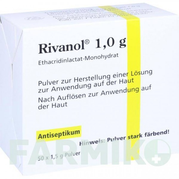 РИВАНОЛ (RIVANOL) 1,0 г порошок 50 шт - Этакридин лактат DERMAPHARM