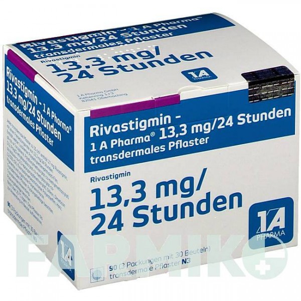 РИВАСТИГМИН (RIVASTIGMIN) 13,3 мг/24 ч пластырь 90 шт - Ривастигмин 1 A PHARMA