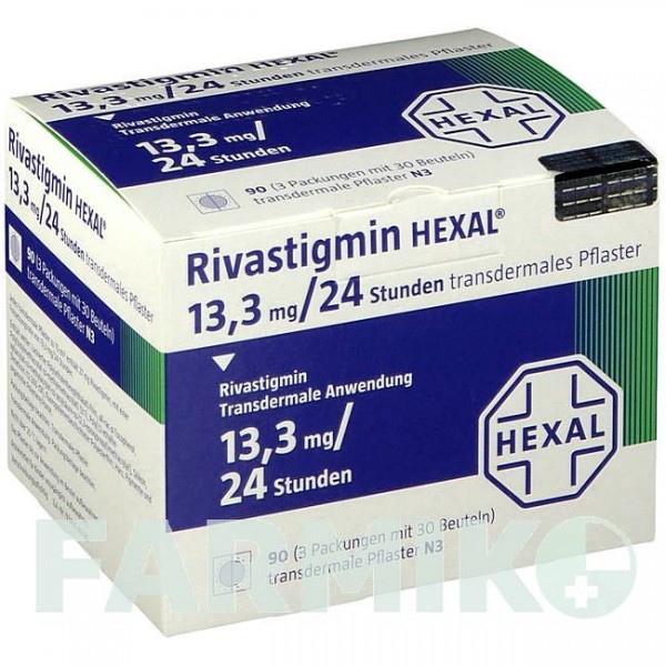 РИВАСТИГМИН (RIVASTIGMIN) 13,3 мг/24 ч пластырь 30 шт - Ривастигмин HEXAL