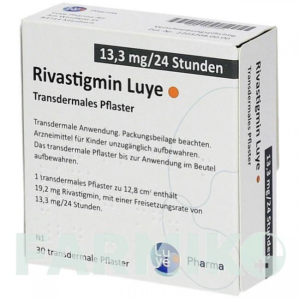 РИВАСТИГМІН (RIVASTIGMIN) 13,3 мг/24 год пластир 30 шт - Ривастигмін LUYE PHARMA