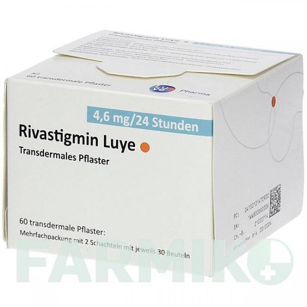 РИВАСТИГМИН (RIVASTIGMIN) 4,6 мг/24 ч пластырь 60 шт - Ривастигмин LUYE PHARMA
