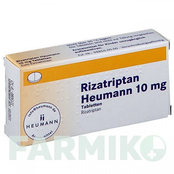 РИЗАТРИПТАН (RIZATRIPTAN) 10 мг таблетки 3 шт - Ризатриптан HEUMANN PHARMA