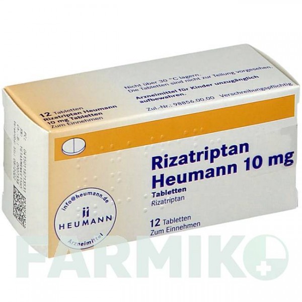 РИЗАТРИПТАН (RIZATRIPTAN) 10 мг таблетки 12 шт - Ризатриптан HEUMANN PHARMA