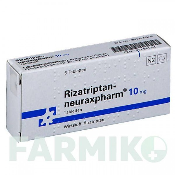РИЗАТРИПТАН (RIZATRIPTAN) 10 мг таблетки 6 шт - Ризатриптан NEURAXPHARM