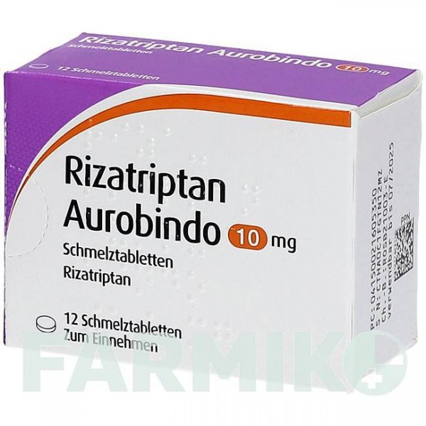 РИЗАТРИПТАН (RIZATRIPTAN) 10 мг таблетки 12 шт - Ризатриптан PUREN PHARMA