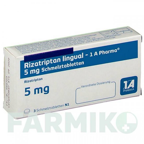 РИЗАТРИПТАН (RIZATRIPTAN) 5 мг таблетки 3 шт - Ризатриптан 1 A PHARMA