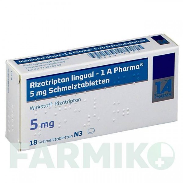 РИЗАТРИПТАН (RIZATRIPTAN) 5 мг таблетки 18 шт - Ризатриптан 1 A PHARMA