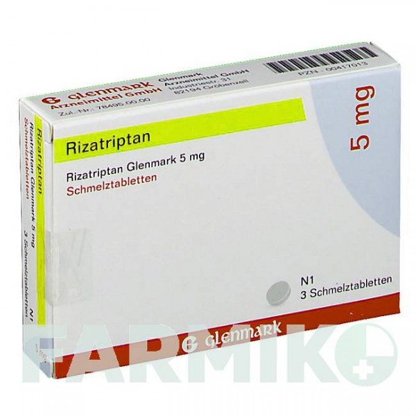 РИЗАТРИПТАН (RIZATRIPTAN) 5 мг таблетки 3 шт - Ризатриптан GLENMARK