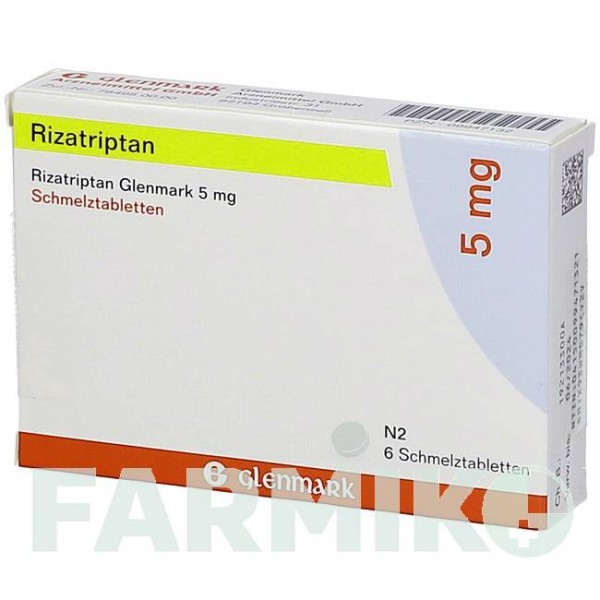 РИЗАТРИПТАН (RIZATRIPTAN) 5 мг таблетки 6 шт - Ризатриптан GLENMARK