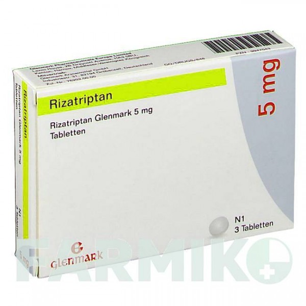 РИЗАТРИПТАН (RIZATRIPTAN) 5 мг таблетки 3 шт - Ризатриптан GLENMARK