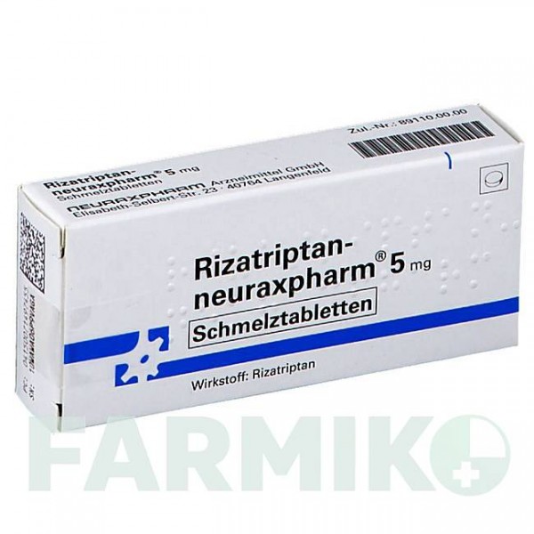 РИЗАТРИПТАН (RIZATRIPTAN) 5 мг таблетки 3 шт - Ризатриптан NEURAXPHARM