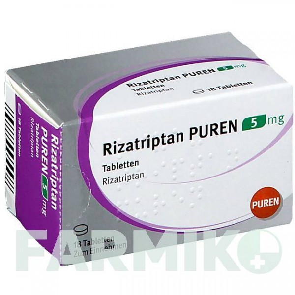 РИЗАТРИПТАН (RIZATRIPTAN) 5 мг таблетки 18 шт - Ризатриптан PUREN PHARMA