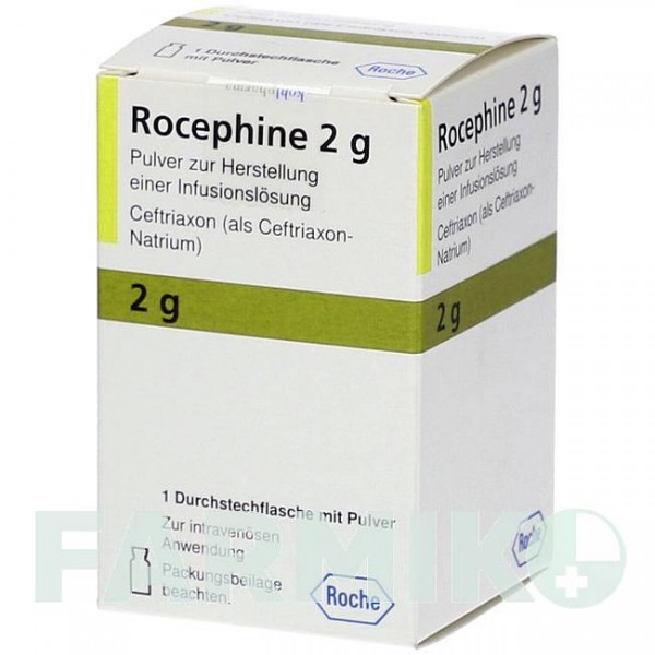 РОЦЕФІН (ROCEPHIN) 2 г порошок 1 шт - Цефтриаксон KOHLPHARMA