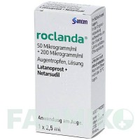 РОКЛАНДА (ROCLANDA) 50 мкг/мл + 200 мкг/мл краплі 1x2,5 мл - Активні речовини SANTEN