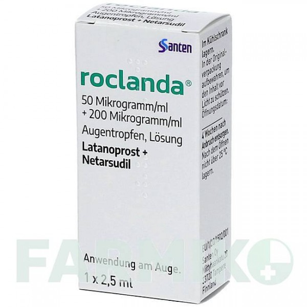 РОКЛАНДА (ROCLANDA) 50 мкг/мл + 200 мкг/мл капли 1x2,5 мл - Активные вещества SANTEN