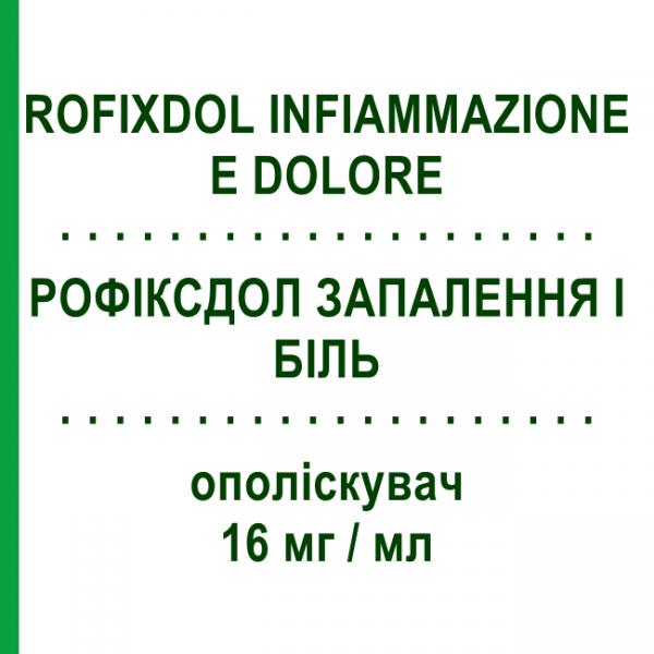 РОФИКСДОЛ ВОСПАЛЕНИЕ И БОЛЬ (ROFIXDOL INFIAMMAZIONE E DOLORE) 16 мг/мл ополаскиватель 150 мл - Активные вещества POOL PHARMA