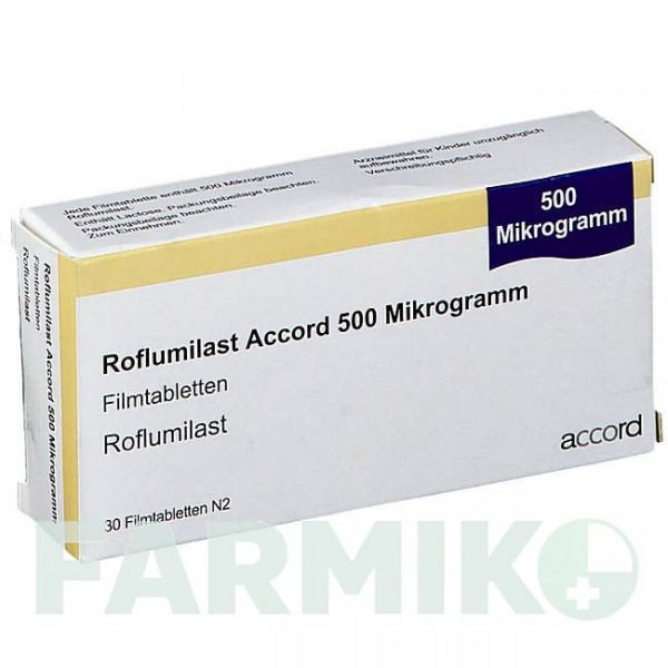 РОФЛУМІЛАСТ (ROFLUMILAST) 500 мкг таблетки 30 шт - Рофлуміласт ACCORD HEALTHCARE