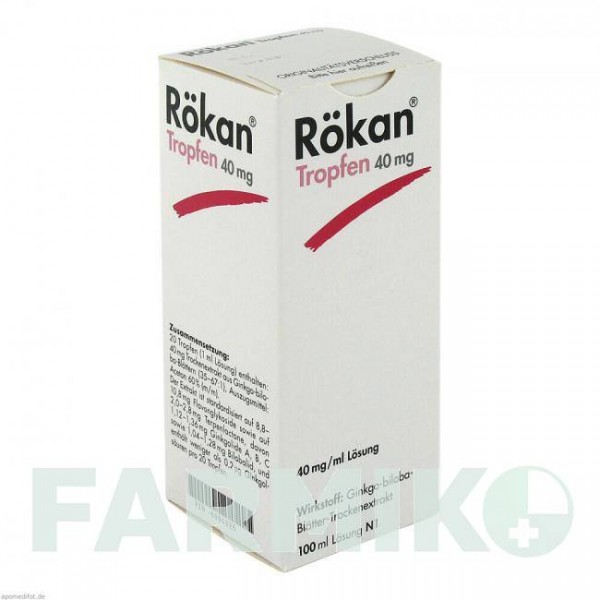 РОКАН (RoKAN) 40 мг жидкость 100 мл - Экстракт листьев гинкго билоба DR.WILLMAR SCHWABE