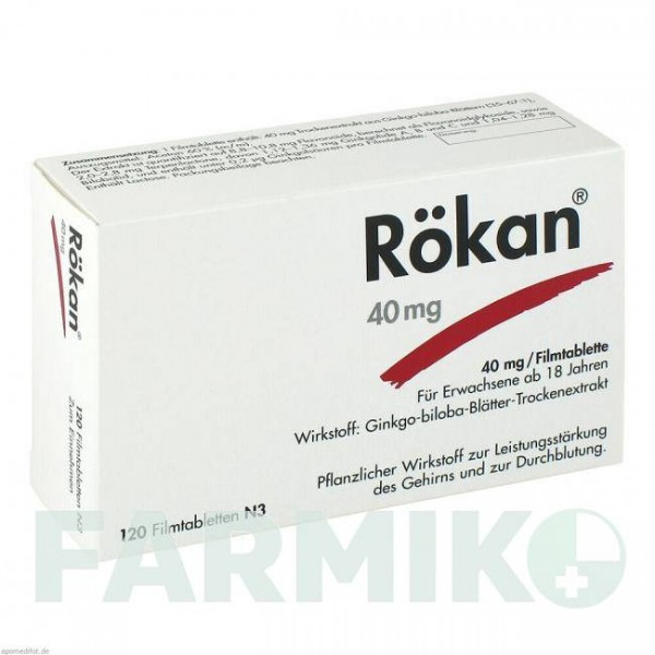 РОКАН (RoKAN) 40 мг таблетки 120 шт - Экстракт листьев гинкго билоба DR.WILLMAR SCHWABE