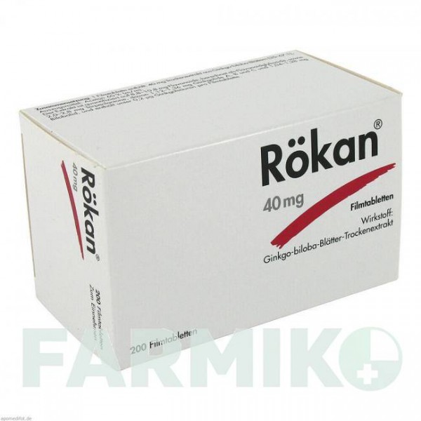 РОКАН (RoKAN) 40 мг таблетки 200 шт - Экстракт листьев гинкго билоба DR.WILLMAR SCHWABE