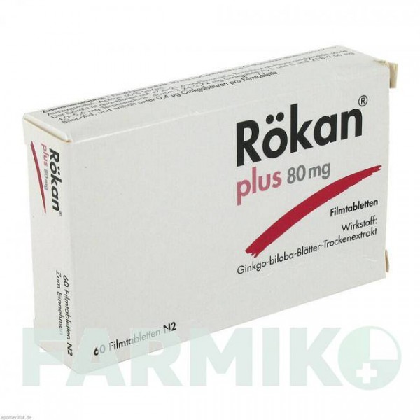 РОКАН (RoKAN) 80 мг таблетки 60 шт - Экстракт листьев гинкго билоба DR.WILLMAR SCHWABE