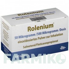РОЛЕНІУМ (ROLENIUM) 50 мкг/500 мкг/доза 60 доз порошок 3x60 шт - Сальметерол, Флутиказон ELPEN PHARMACEUTICAL