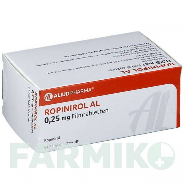 РОПИНИРОЛ (ROPINIROL) 0,25 мг таблетки 84 шт - Ропинирол ALIUD PHARMA