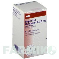 РОПІНІРОЛ (ROPINIROL) 0,25 мг таблетки 21 шт - Ропінірол HEUMANN PHARMA