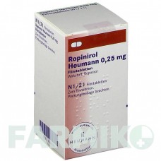 РОПІНІРОЛ (ROPINIROL) 0,25 мг таблетки 21 шт - Ропінірол HEUMANN PHARMA
