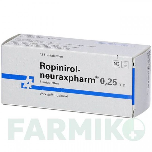 РОПИНИРОЛ (ROPINIROL) 0,25 мг таблетки 42 шт - Ропинирол NEURAXPHARM