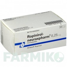РОПИНИРОЛ (ROPINIROL) 0,25 мг таблетки 84 шт - Ропинирол NEURAXPHARM