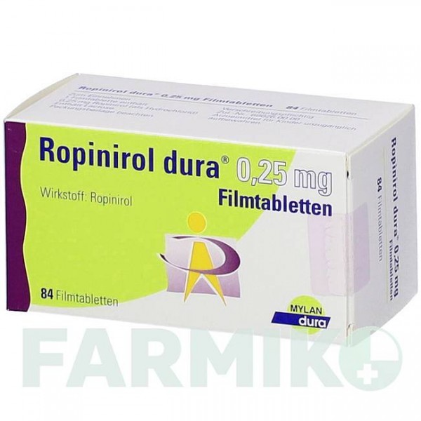 РОПИНИРОЛ (ROPINIROL) 0,25 мг таблетки 84 шт - Ропинирол VIATRIS