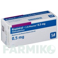 РОПІНІРОЛ (ROPINIROL) 0,5 мг таблетки 21 шт - Ропінірол 1 A PHARMA
