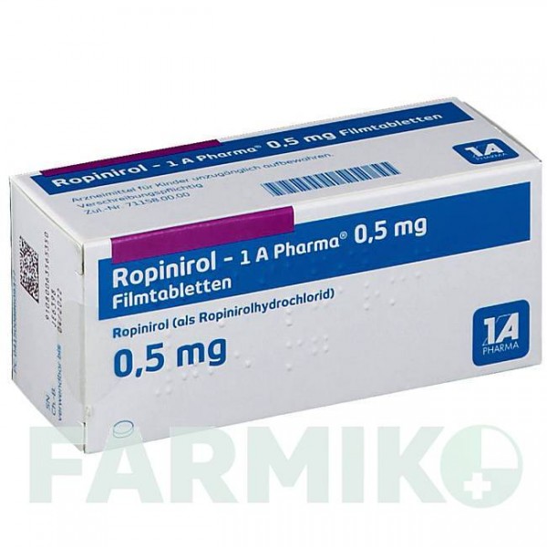 РОПИНИРОЛ (ROPINIROL) 0,5 мг таблетки 21 шт - Ропинирол 1 A PHARMA