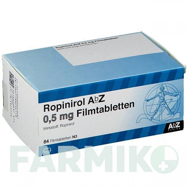 РОПИНИРОЛ (ROPINIROL) 0,5 мг таблетки 84 шт - Ропинирол ABZ PHARMA