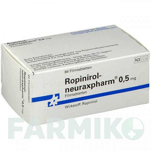 РОПИНИРОЛ (ROPINIROL) 0,5 мг таблетки 84 шт - Ропинирол NEURAXPHARM