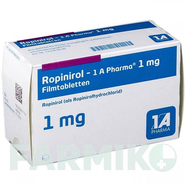 РОПИНИРОЛ (ROPINIROL) 1 мг таблетки 42 шт - Ропинирол 1 A PHARMA